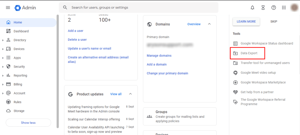 Export G Suite Mailbox to PST